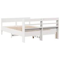 Bedframe zonder matras massief grenenhout wit 150x200 cm - thumbnail