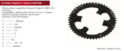 Stronglight kettingblad "ct2" chain ring c t2 53t cer.-teflon coat.
