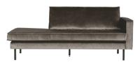 WOOOD Daybed 'Rodeo' Rechts, Velvet, kleur Taupe - thumbnail