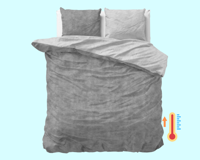 Sleeptime Flanel Washed Cotton Grijs 200 x 200/220 cm - thumbnail