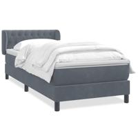 Boxspring met matras fluweel donkergrijs 100x210 cm - thumbnail
