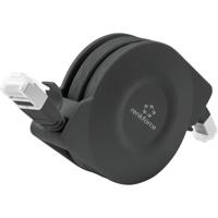Renkforce RF-4476386 RJ45 Netwerkkabel, patchkabel CAT 6A U/FTP 1.50 m Zwart Platte uitvoering, Incl. oproller 1 stuk(s) - thumbnail