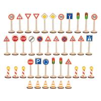 Goki houten verkeersbordenset - 40dlg. - thumbnail