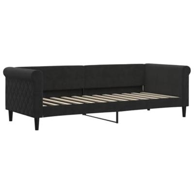 Slaapbank met onderschuifbed en lades 80x200 cm fluweel zwart