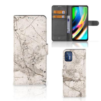 Motorola Moto G9 Plus | Bookcase | Marmer Beige