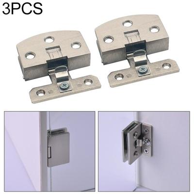 3 STKS open gat gratis geborsteld oppervlak glas scharnier grootte: S 5-8mm
