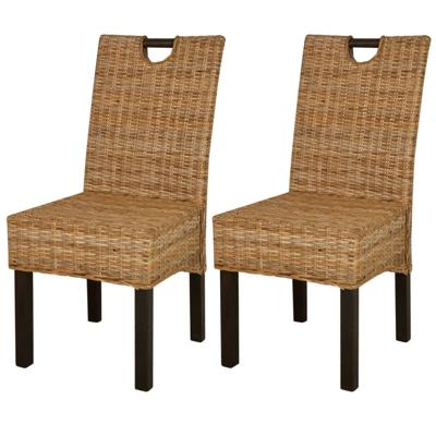 Eetkamerstoelen Kubu 2 stuks rattan mangohout Eetkamerstoelen Kubu 2 stuks rattan mangohout