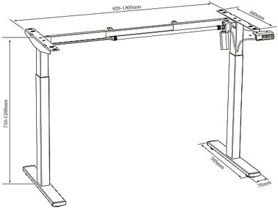 VCM Elektrisch verstelbaar bureau E-Lona (Antraciet/zwart, 140 x 50 cm)