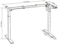 VCM Elektrisch verstelbaar bureau E-Lona (Sonoma eiken/zwart, 110 x 50 cm) - thumbnail