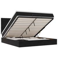 Ottoman bed met matrassen en LED's 180x200cm fluweel zwart - thumbnail
