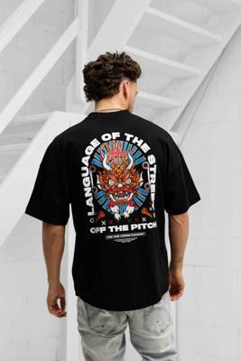 Off The Pitch Dragon Oversized T-Shirt Heren Zwart - Maat M - Kleur: Zwart | Soccerfanshop