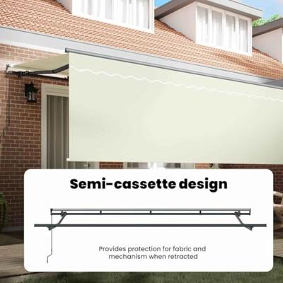 VidaXL Inklapbaar zonnescherm crème 350 x 200 cm