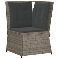 7-delige Loungeset met kussens poly rattan grijs - thumbnail
