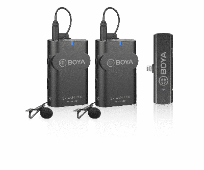 BOYA BY-WM4 Pro K4 draadloze microfoon-set met 2 zenders en Lightning-ontvanger voor iPhone BOYA BY-WM4 Pro K4 draadloze microfoon-set met 2 zenders en Lightning-ontvanger voor iPhone