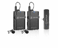 BOYA BY-WM4 Pro K4 draadloze microfoon-set met 2 zenders en Lightning-ontvanger voor iPhone - thumbnail