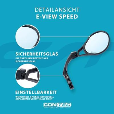 CONTEC achteruitkijkspiegel "e-view speed" ct rear-view mirror e-vie speed dazz right schwa.