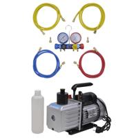 VidaXL Vacuümpomp 100 l/min met 4-voudige manometerset - thumbnail