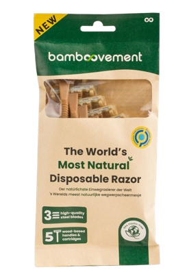 Bamboovement Scheermesjes - biocomposiet - 5st