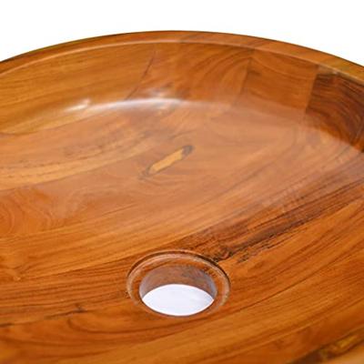 VidaXL Wastafel ø40x10 cm massief teakhout