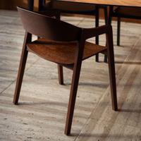 Dutchbone Eetkamerstoel 'Westlake' Eikenhout, kleur Walnoot - thumbnail