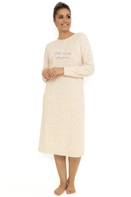 Cocodream velours nachthemd dames - Dots - Warm winter nachtjaon