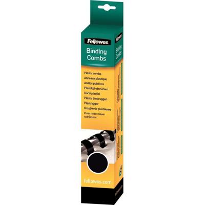 Fellowes bindruggen, pak van 25 stuks, 6 mm, zwart Fellowes bindruggen, pak van 25 stuks, 6 mm, zwart