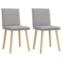 Eetkamerstoelen 2 st stof wolk grijs - thumbnail