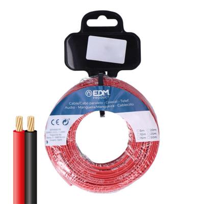 Parallelkabel EDM 28009 Zwart Rood Zwart Rood 50 m Haspel Audio