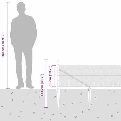 VidaXL Afrasteringspaal zilver 25 x 0,5 m (13 mm gaas) staal VidaXL Afrasteringspaal zilver 25 x 0,5 m (13 mm gaas) staal