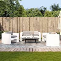 2-delige Loungeset massief grenenhout wit - thumbnail
