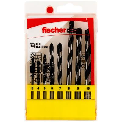 Fischer CTS 8 536607 Beton-spiraalboren set 8-delig 3 mm, 4 mm, 5 mm, 6 mm, 7 mm, 8 mm, 9 mm, 10 mm Cilinderschacht 1 set(s)