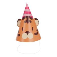 Feesthoedje Jungledieren met Oren, 6st. - thumbnail