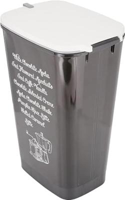 Afvalemmer met Pedaal KIS CHIC Coffee Motif Zwart 50 L - thumbnail
