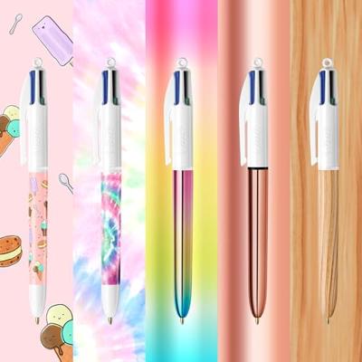 Bic Colours Collector Box 4-kleurenbalpen, medium, klassieke, pastel en fasion inktkleuren, doos van 15 s
