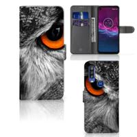 Motorola One Action Telefoonhoesje met Pasjes Uil - thumbnail