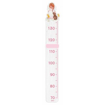 Dekori groeimeter prinses meisjes 115 cm hout wit/roze