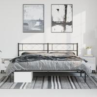 Bedframe met hoofdbord metaal zwart 183x213 cm - thumbnail