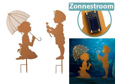 HI Jongen en Meisje met Solar LED Verlichting