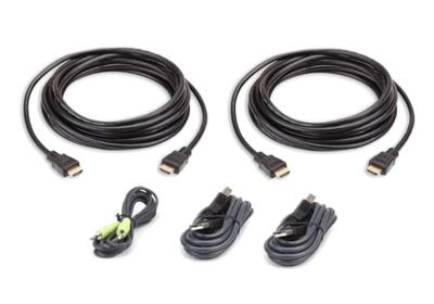 ATEN KVM Aansluitkabel [1x HDMI-stekker, USB-A 2.0 stekker, Jackplug male 3,5 mm - 1x HDMI-stekker, Jackplug male 3,5 mm, USB 2.0 bus B] 3.00 m Zwart