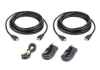 ATEN KVM Aansluitkabel [1x HDMI-stekker, USB-A 2.0 stekker, Jackplug male 3,5 mm - 1x HDMI-stekker, Jackplug male 3,5 mm, USB 2.0 bus B] 3.00 m Zwart - thumbnail