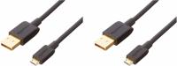 Amazon Basics 7WXKV4 verbindingskabel, USB 2.0, USB-A-stekker naar Micro USB B-stekker (2 stuks), 1,8 m, zwart - thumbnail
