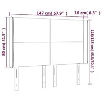 Hoofdbord LED 147x16x118/128 cm stof taupe - thumbnail