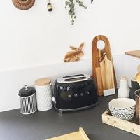 Smeg TSF01BLEU 50's style broodrooster 2X2 geschikt voor twee sneetjes brood, Zwart - thumbnail