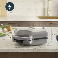 Princess Snack-Maker Tosti-apparaat Anti-aanbaklaag, BPA-vrij, Oververhittingsbeveiliging Zilver - thumbnail