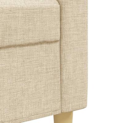 3-delige Loungeset met voetenbank stof crèmekleurig