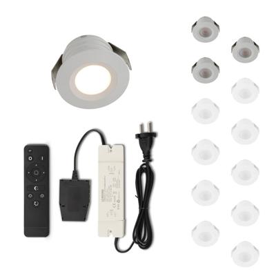 Set LED-inbouwspot met afstandsbediening Valdeno wit 3W dimbaar IP44 1-12 stuks
