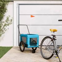 Hondenfietstrailer oxford stof en ijzer blauw en zwart - thumbnail