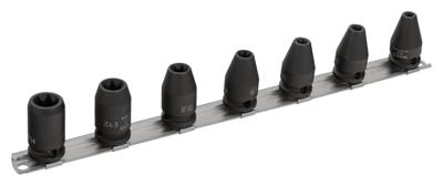 Bahco Slagdoppenset 3/8" | TORX® - 7-delig op rail - K7401TORX-E-S7