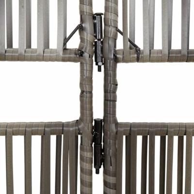 Kamerscherm 6 panelen poly rattan grijs
