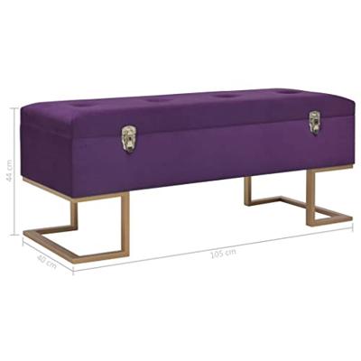 VidaXL Bankje met opbergvak 105 cm fluweel paars